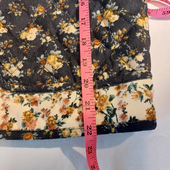 Karlie Ditsy Floral Corduroy Tapestry Quilted Ruffled Jacket Coat M NWT - Picture 8 of 16